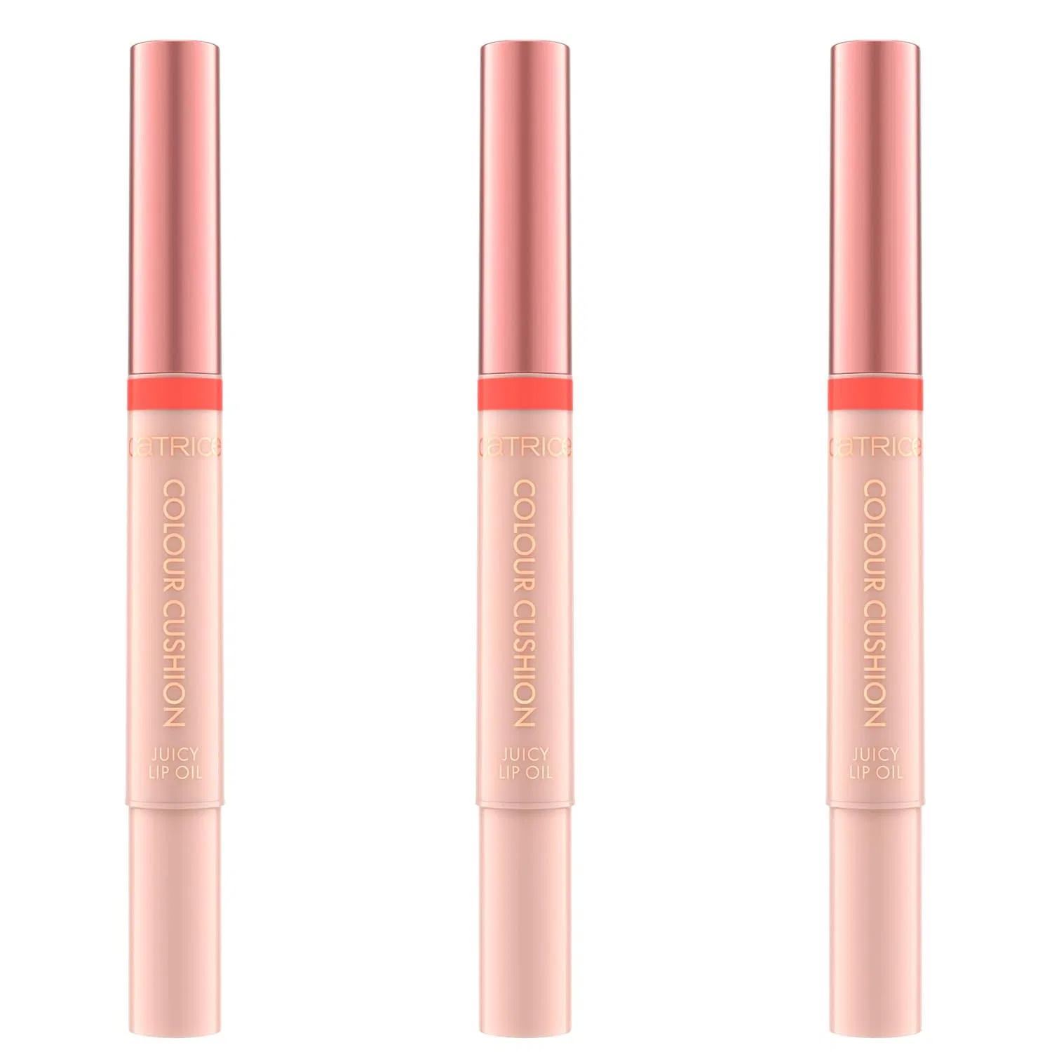 Масло для губ Catrice Colour Cushion Juicy Lip Oil, № 020, оранжевое (3 штуки по 1.8 мл) Catrice, 020 Gloss Angeles