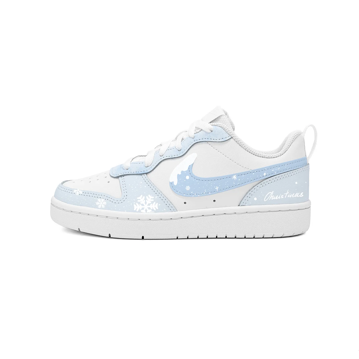 Кроссовки для скейтбординга Court Borough Snow Yarn Leather Low top для детей и подростков Nike, Shopping Bag — фото 3