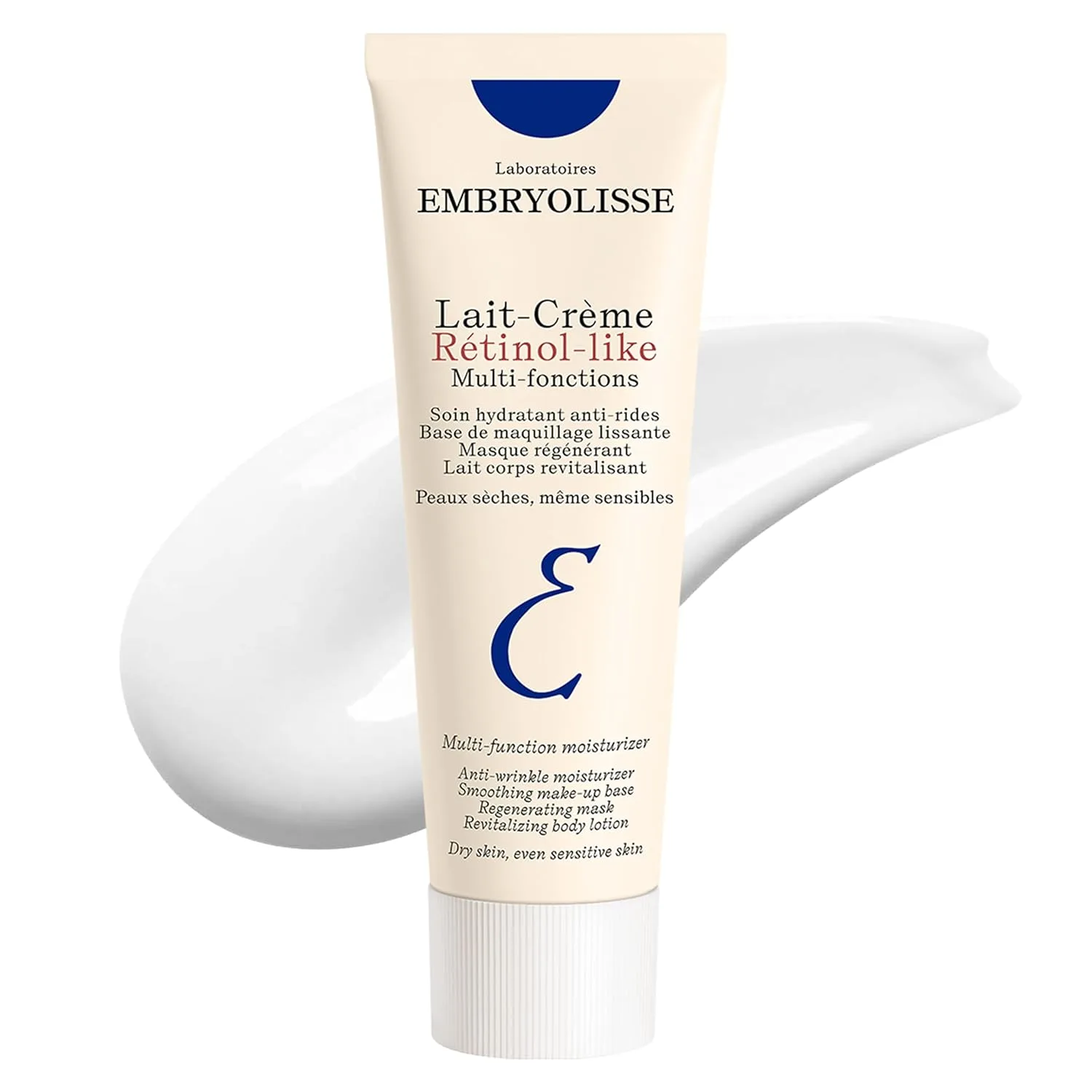 Увлажняющий крем для лица Embryolisse Lait-Crème с ретинолом, антивозрастной эффект, для нормальной и чувствительной кожи. Уменьшает мелкие морщины, отечность и морщины. 70 мл.