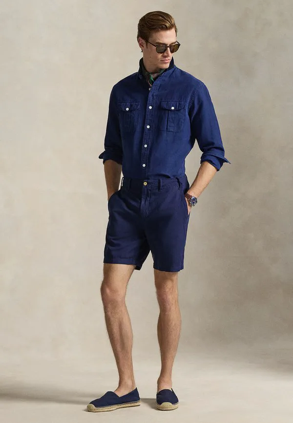 Классические короткие шорты из льна и хлопка, длина 8,5 дюймов. Polo Ralph Lauren, Spring Navy — фото 2