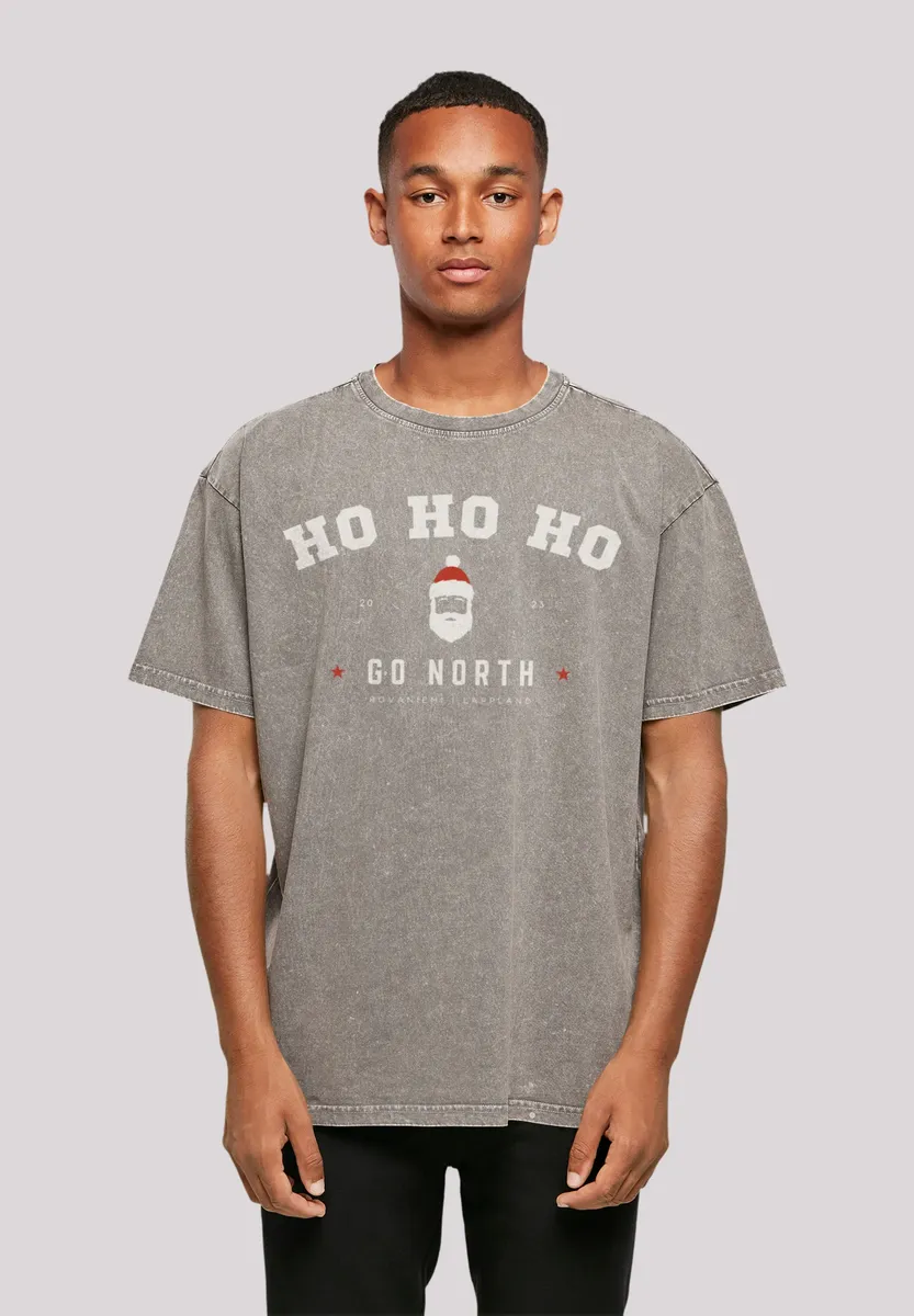 

F4NT4STIC Футболка "Ho Ho Ho Santa Claus Christmas", Рождество, подарок, логотип, цвет Asphalt