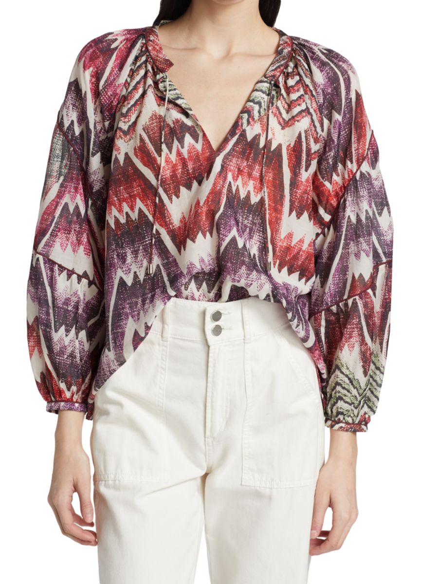 

Шелковая блузка Dante Chevron Chufy, розовый/мульти