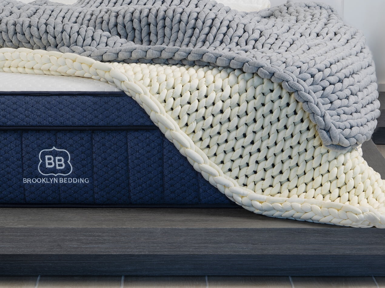 

Вязаное утяжеленное одеяло Brooklyn Bedding 50x60, кремовый