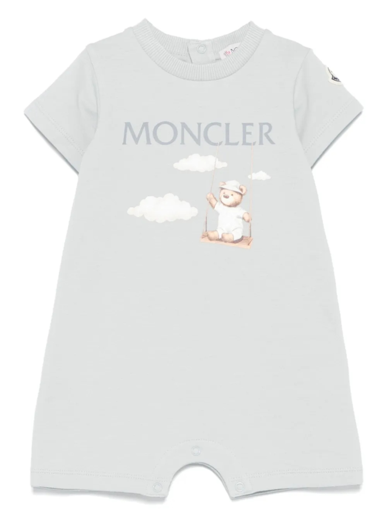 

Moncler Enfant комбинезон с рисунком медведя, синий
