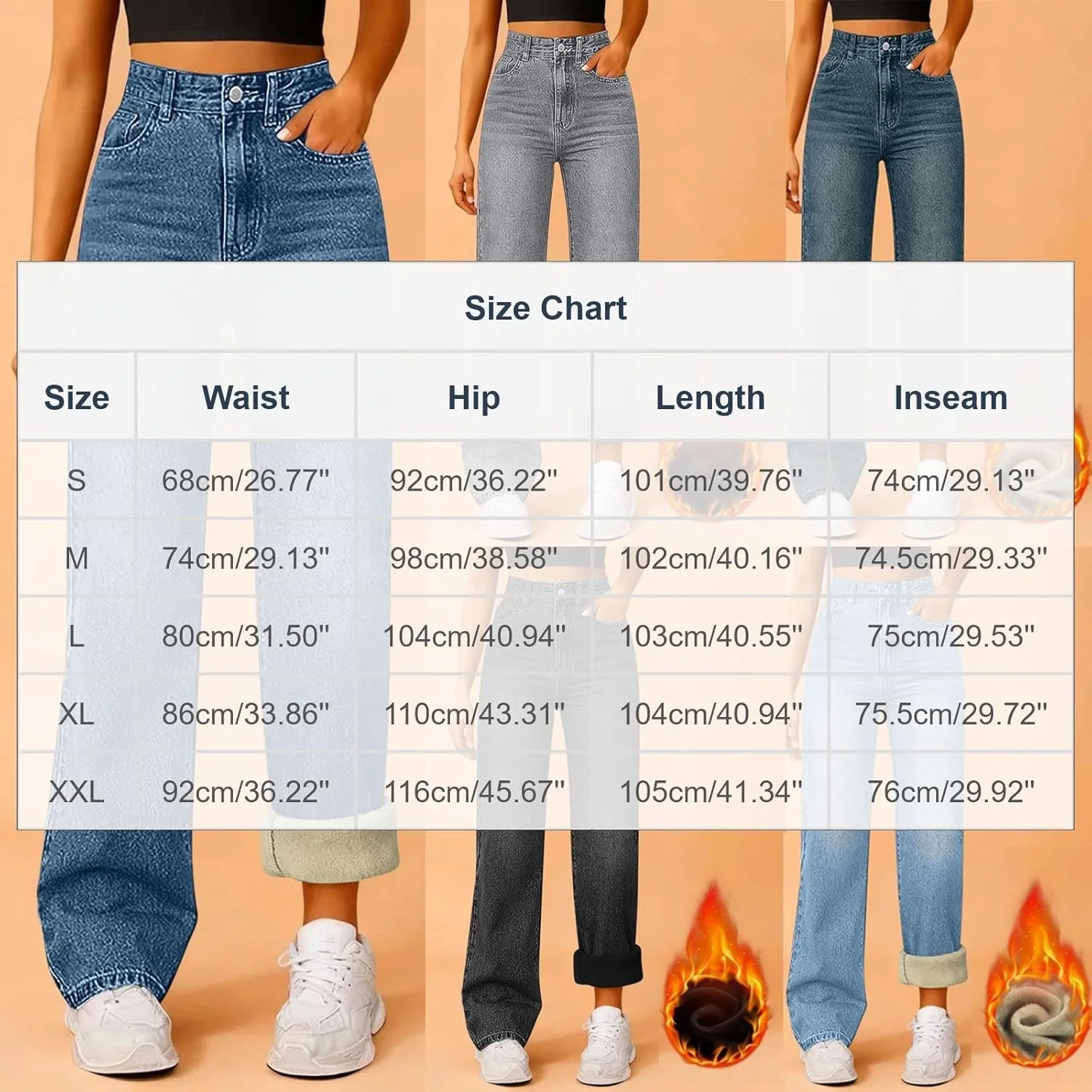 Утепленные джинсы женские high waisted wide leg — фото 3