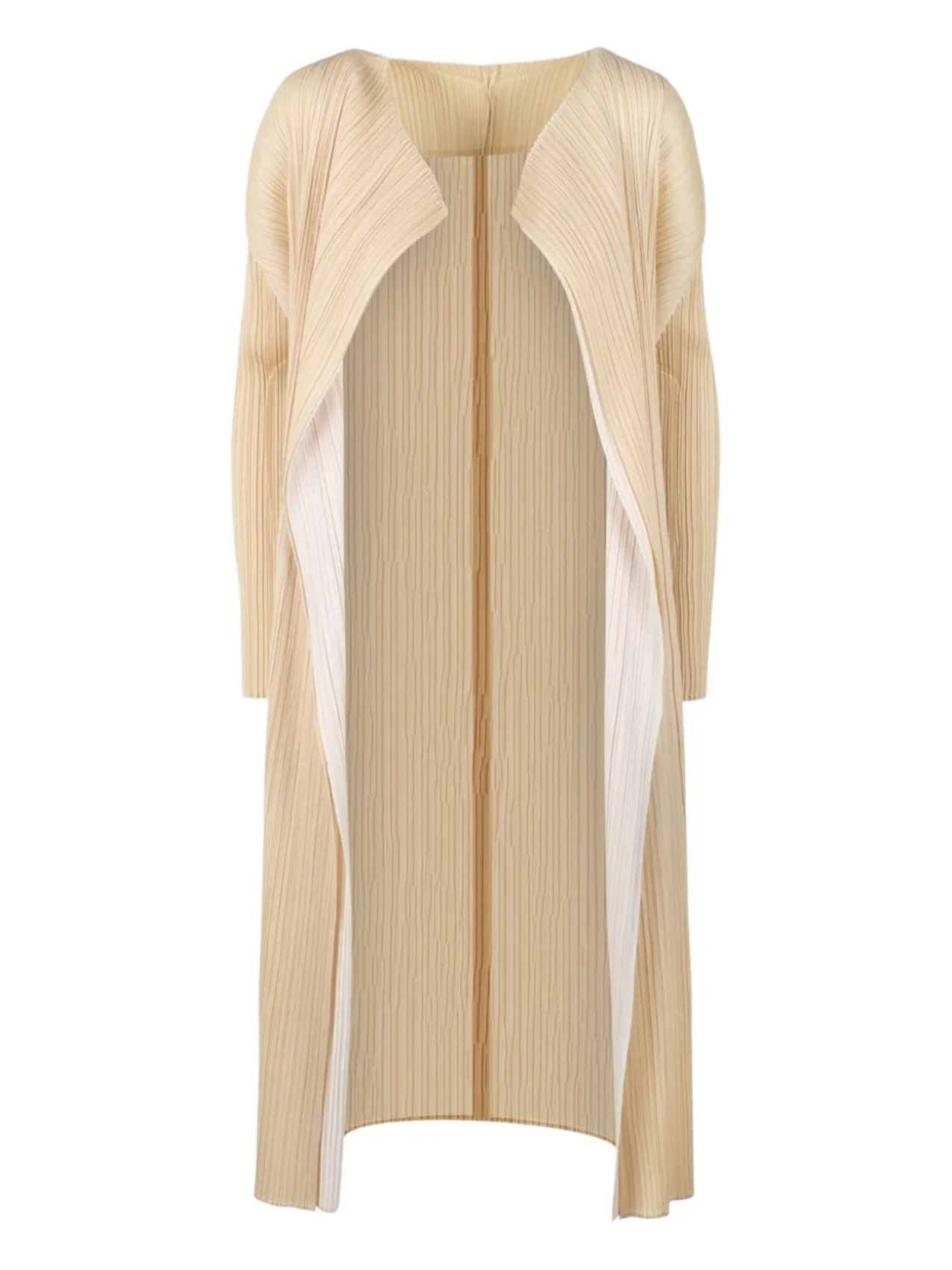 

Веселое двухцветное пальто Pleats Please Issey Miyake, нейтральный