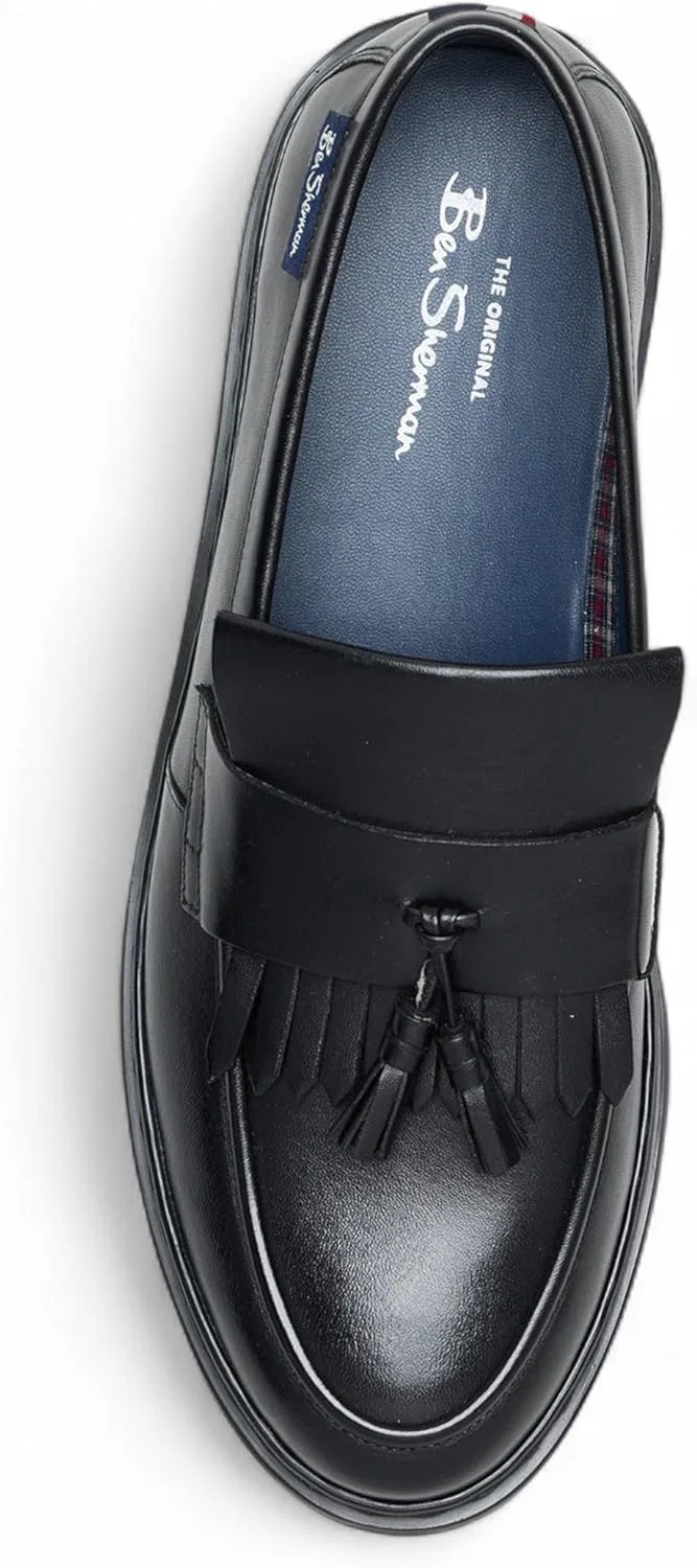 Лоферы мужские из натуральной кожи с кисточками, черный Infinity Leather — фото 4