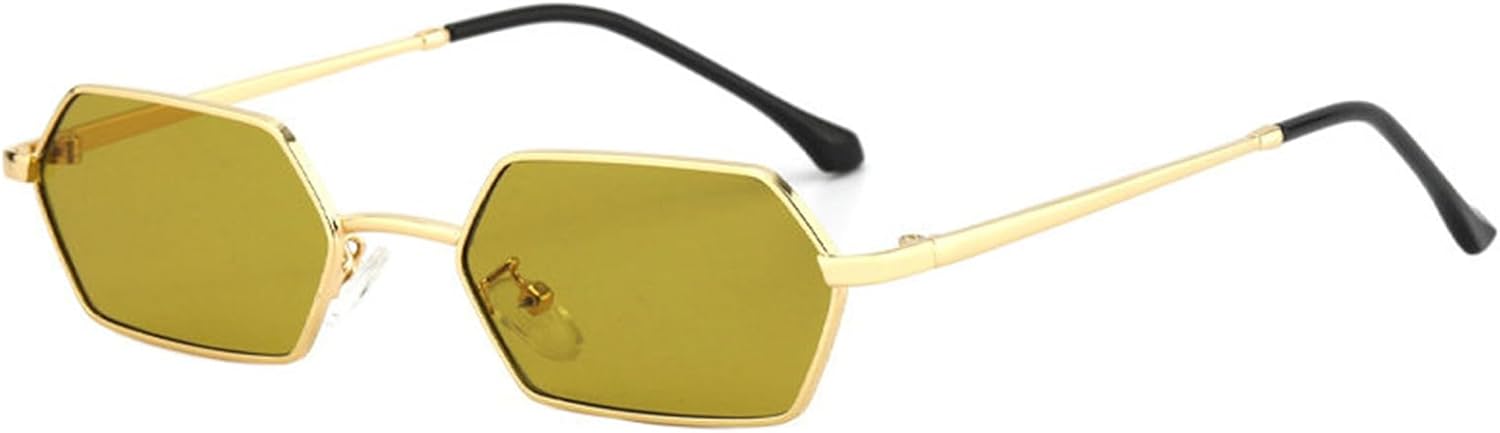 

Хелена Ретро Маленькие шестиугольные металлические солнцезащитные очки для женщин, модные сине-розовые линзы, защита от УФ-излучения UV400, мужские солнцезащитные очки в стиле панк helena, C4