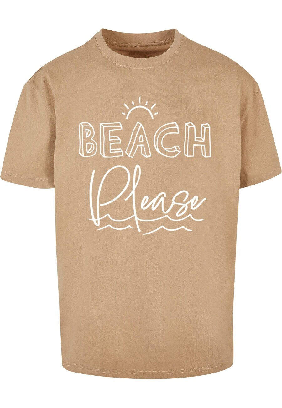 

Футболка Merchcode BEACH PLEASE, бежевый