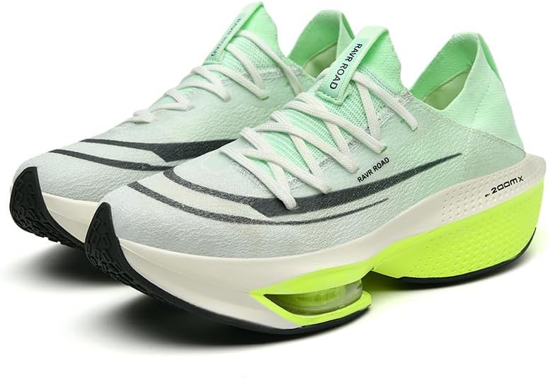 

Унисекс кроссовки с углеродной плитой для бега, дышащие кроссовки с воздушной подушкой, противоскользящие амортизирующие марафонские тренировочные кроссовки Generic, зеленый
