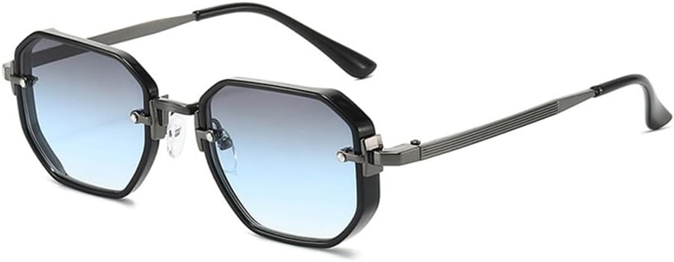 

Солнцезащитные очки UV400 с градиентным металлическим покрытием и заклепками, подходят для женщин и мужчин, для бега и занятий спортом на открытом воздухе UYPTK, Black Gun Grey Blue