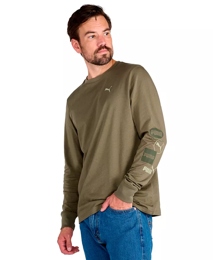 

Мужская футболка с логотипом с длинным рукавом Puma, черный