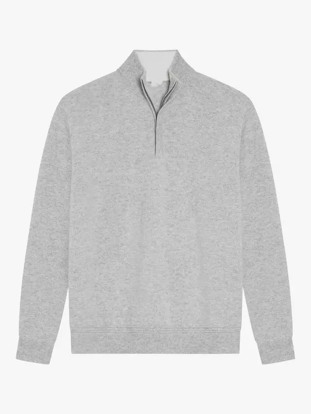 

Джемпер SPOKE Cashmere Half Zip Slim Fit, серый