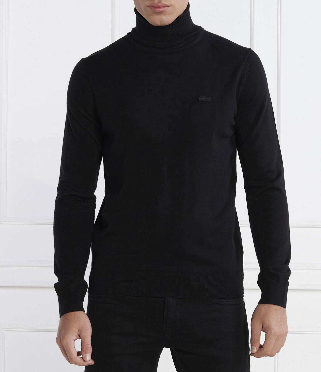 

Свитер из шерсти Lacoste Regular Fit, черный