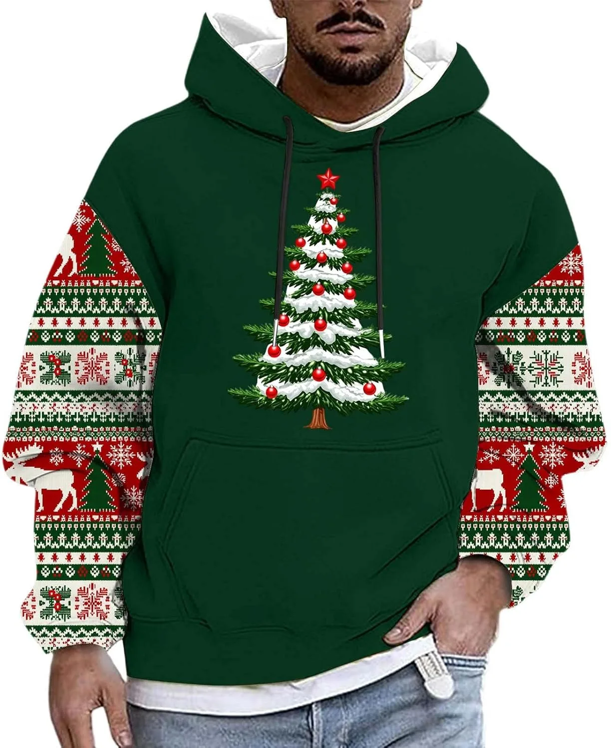 

Мужская рождественская толстовка с принтом в виде ёлки Zeiyignr