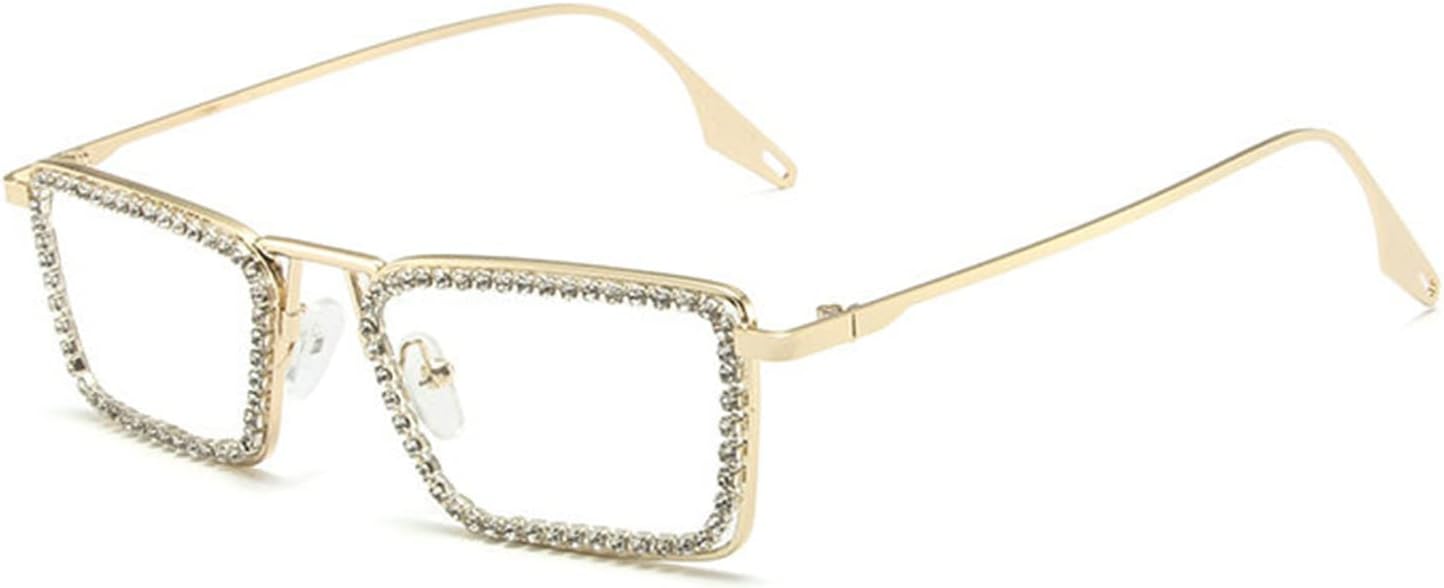 

Солнцезащитные очки Willochra прямоугольной формы со стразами, модные женские, маленькая квадратная оправа, бриллиантовые блестки, для вечеринок, хрустальные солнцезащитные очки, Gold Plian