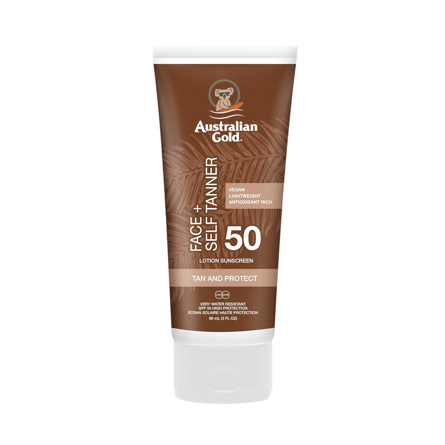 Солнцезащитный крем для лица SPF 50 с автозагаром от Australian Gold Australian Gold