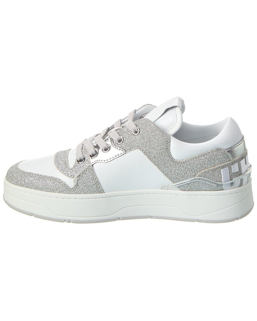 Кроссовки Jimmy Choo Florent/F из кожи и блесток, серебряный — фото 2