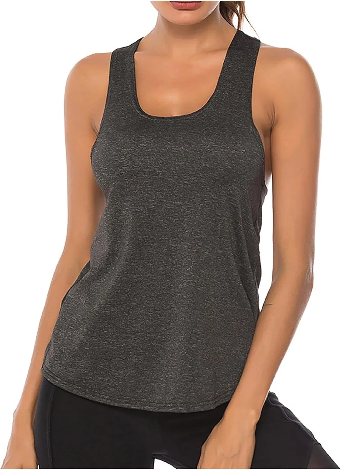 Топ женский атлетический Mesh, Racerback, Generic, Dark Gray