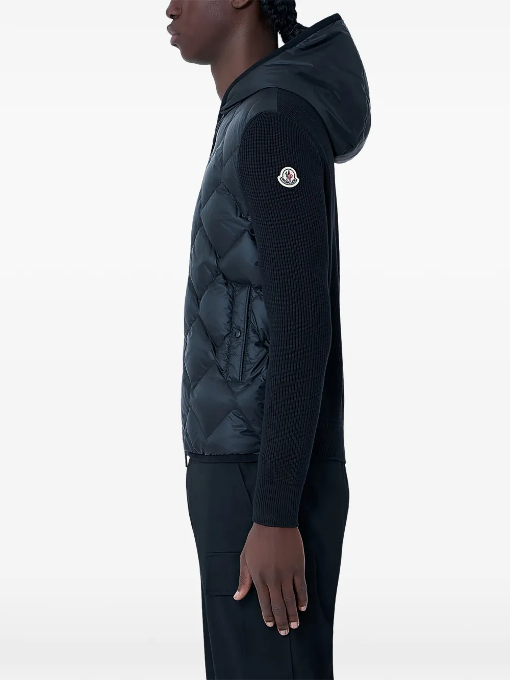 Стеганый жилет с рубчатыми рукавами Moncler, черный — фото 3