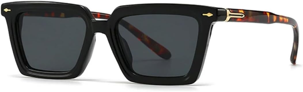 

Популярные модные женские солнцезащитные очки «кошачий глаз» с градиентным затемнением, защитой от УФ-излучения UV400, ретро-стилем и декоративными заклепками UATXTAU, Black Leopard Grey