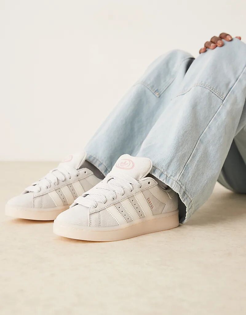 Кроссовки Adidas Originals Campus 00-х серого и мелово-белого цветов