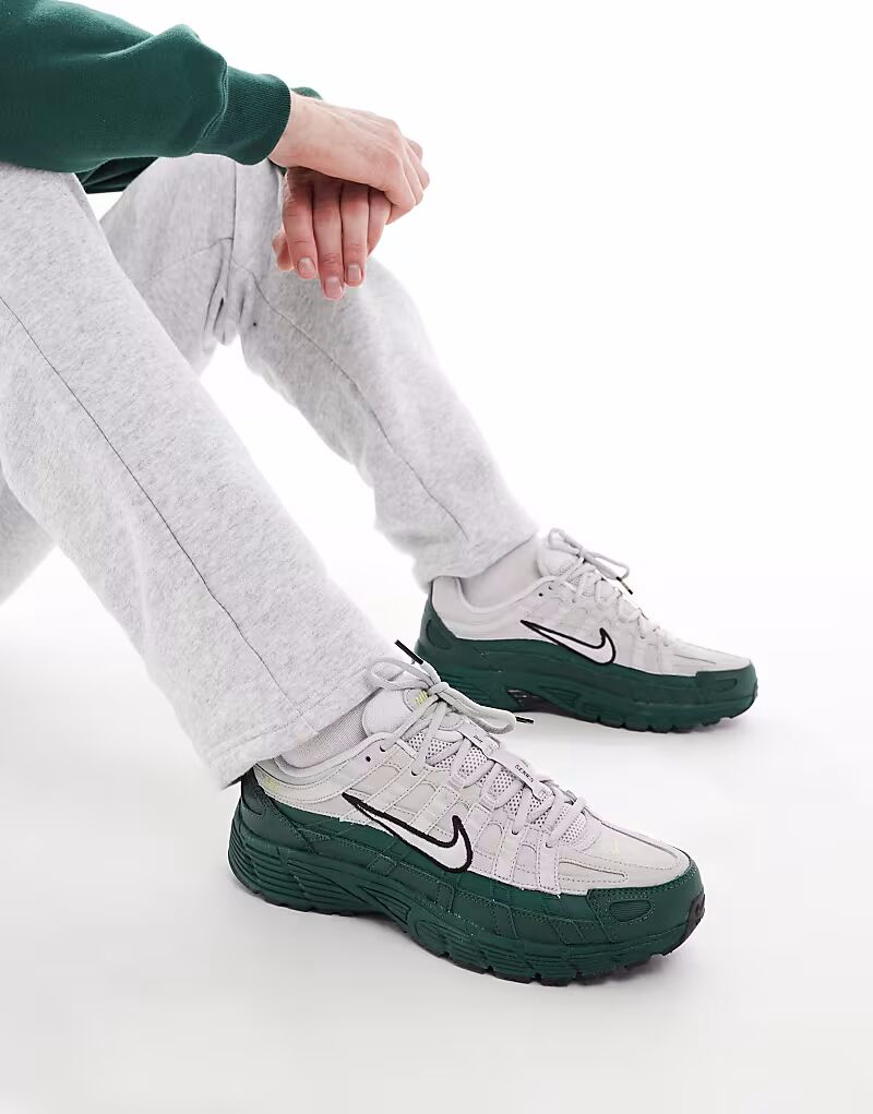 

Кроссовки Nike P-6000 Premium серого и зеленого цвета