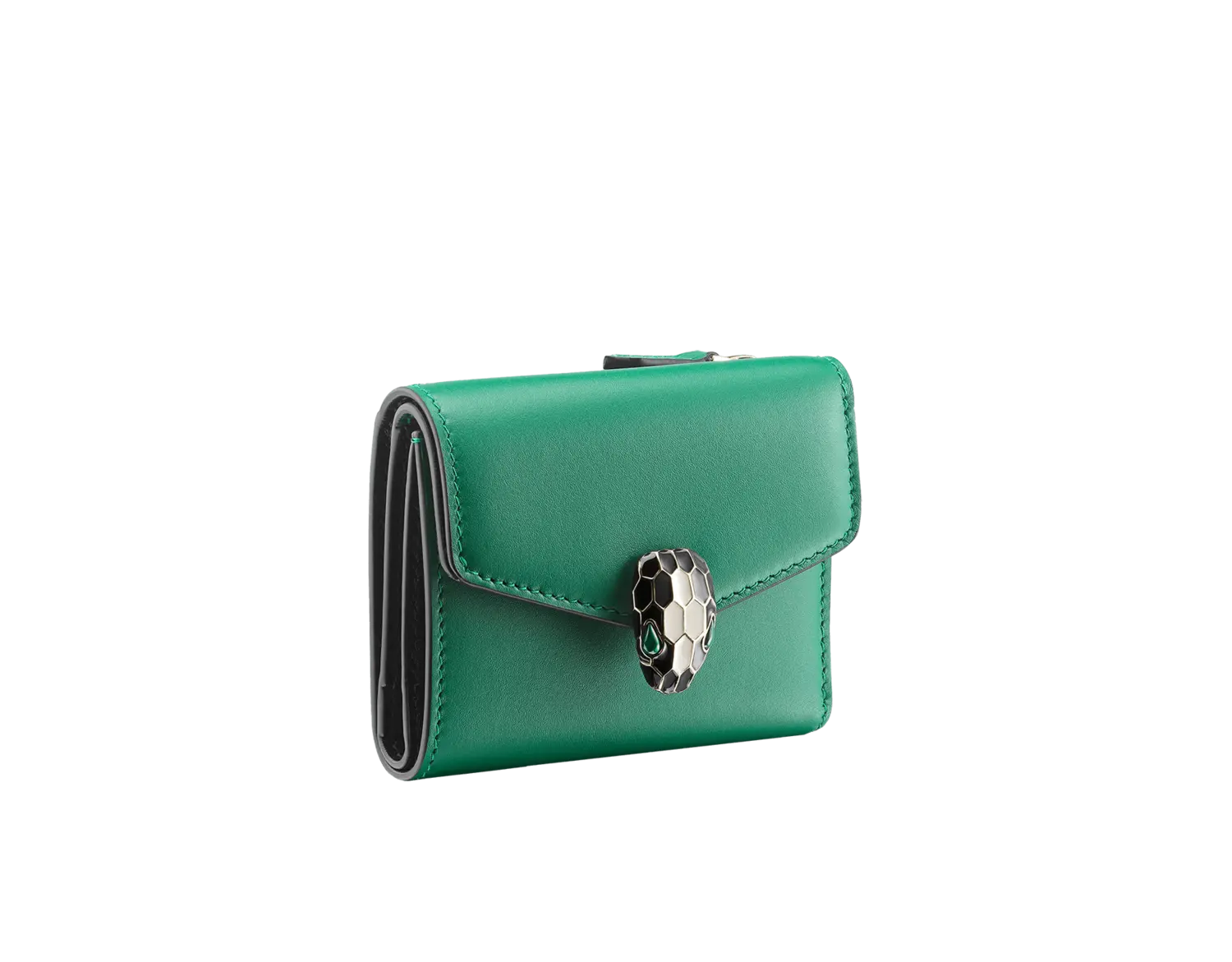 

Кошелек Serpenti forever тройного сложения Bvlgari, зеленый