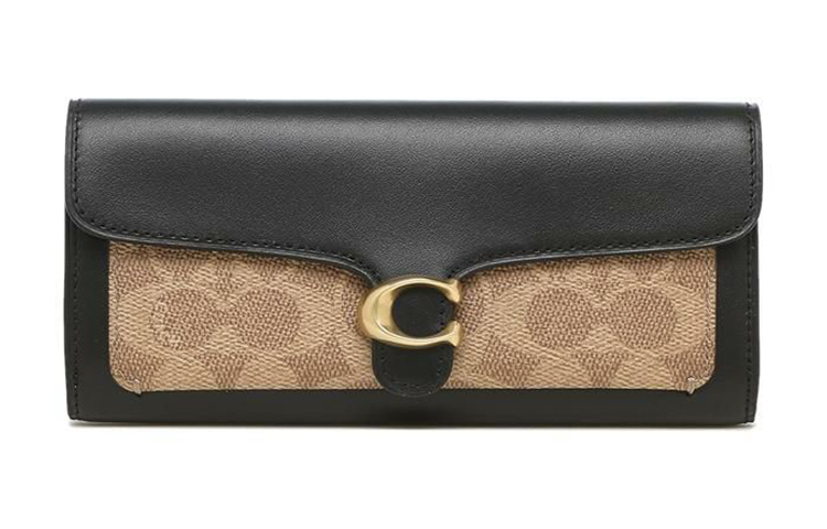 

Сумка-кошелек Tabby из прорезиненной кожи с кожаными вставками женская цвета хаки с монохромным логотипом и черная COACH