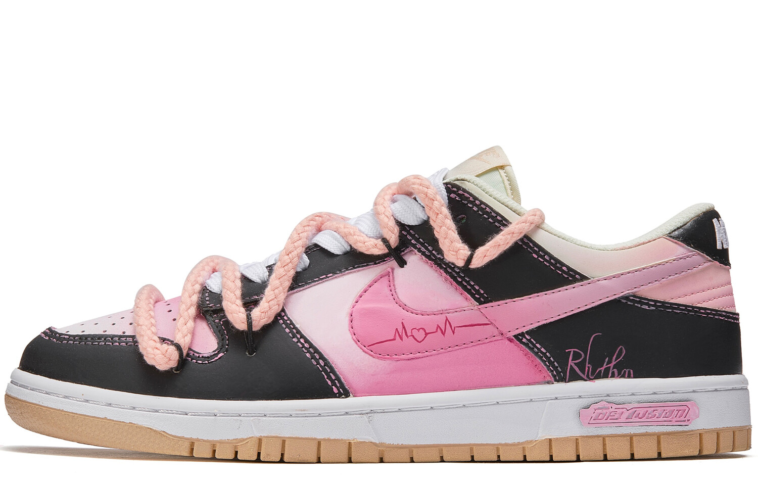 

Кроссовки Nike Dunk Skateboarding Shoes Men Low-top Black/pink, черный/розовый