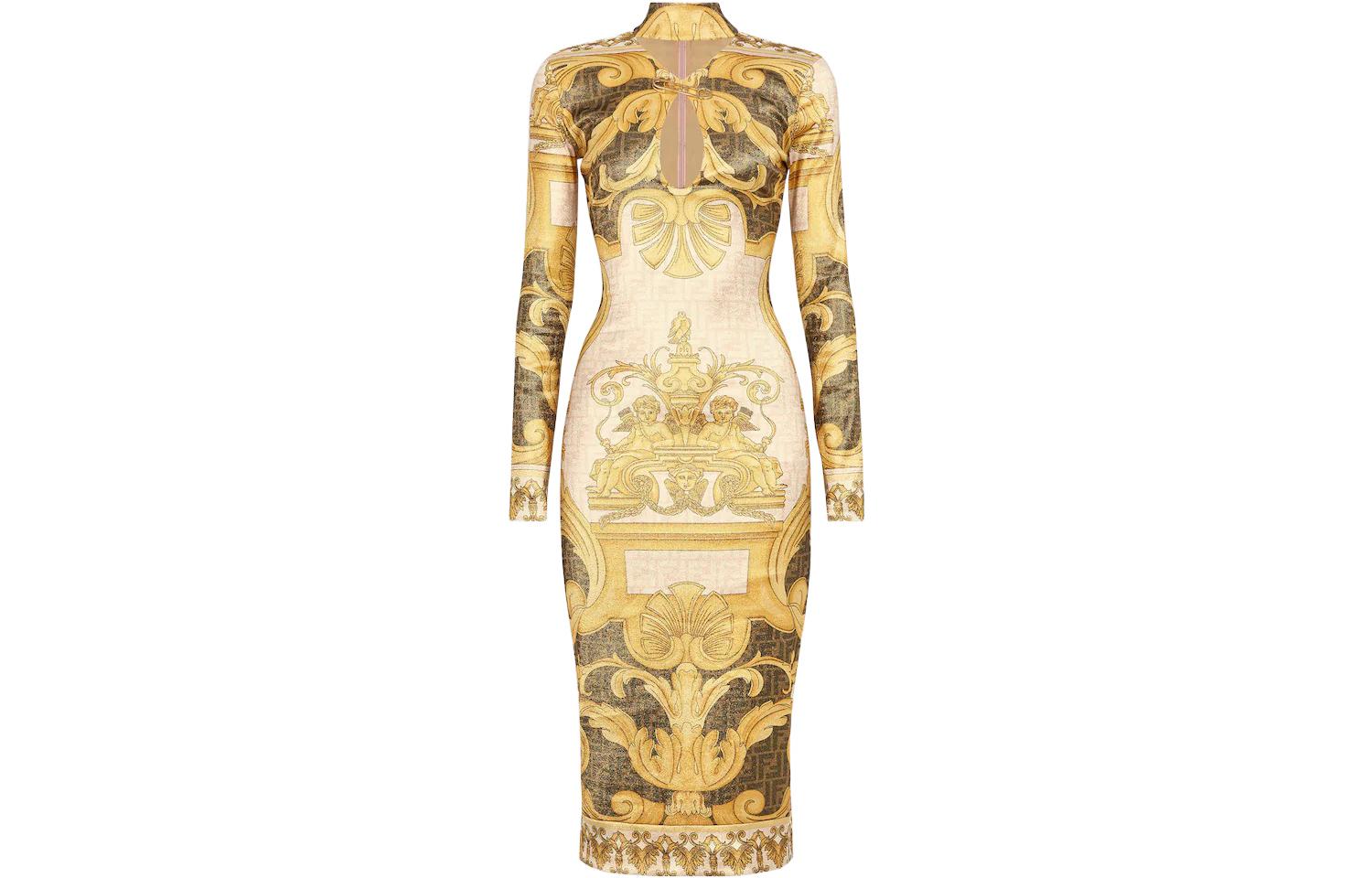 

FENDI Versace SS22 платье с длинными рукавами женское multicolor