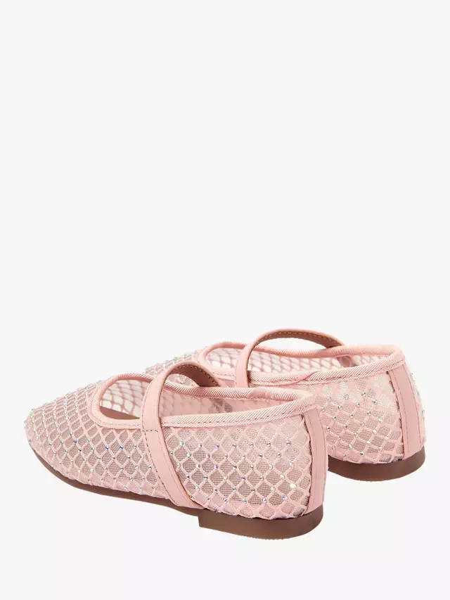 Детские балетки из блестящей сетки, розовые Angels by Accessorize — фото 3
