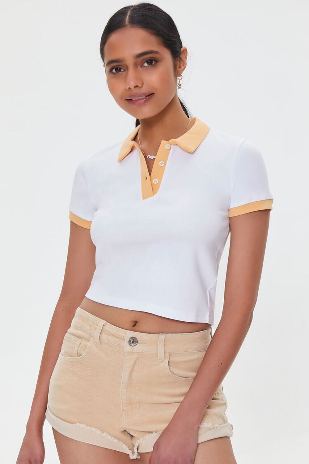 

Вельветовые шорты с манжетами Forever 21, капучино