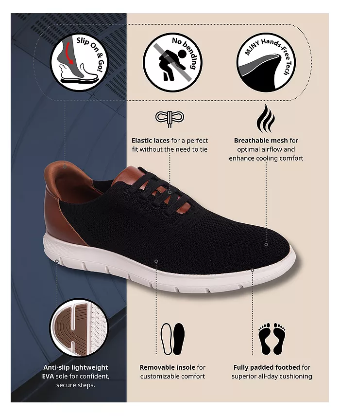 Мужские оксфорды Victory Street с технологией Hands-Free Slip On, легкие, из сетчатого материала Marc Joseph New York, черный — фото 2
