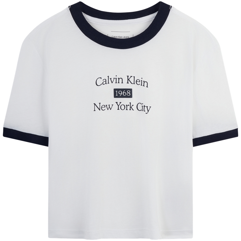 

Футболка Cotton с принтом логотипа Jeans Calvin Klein, белый/синий