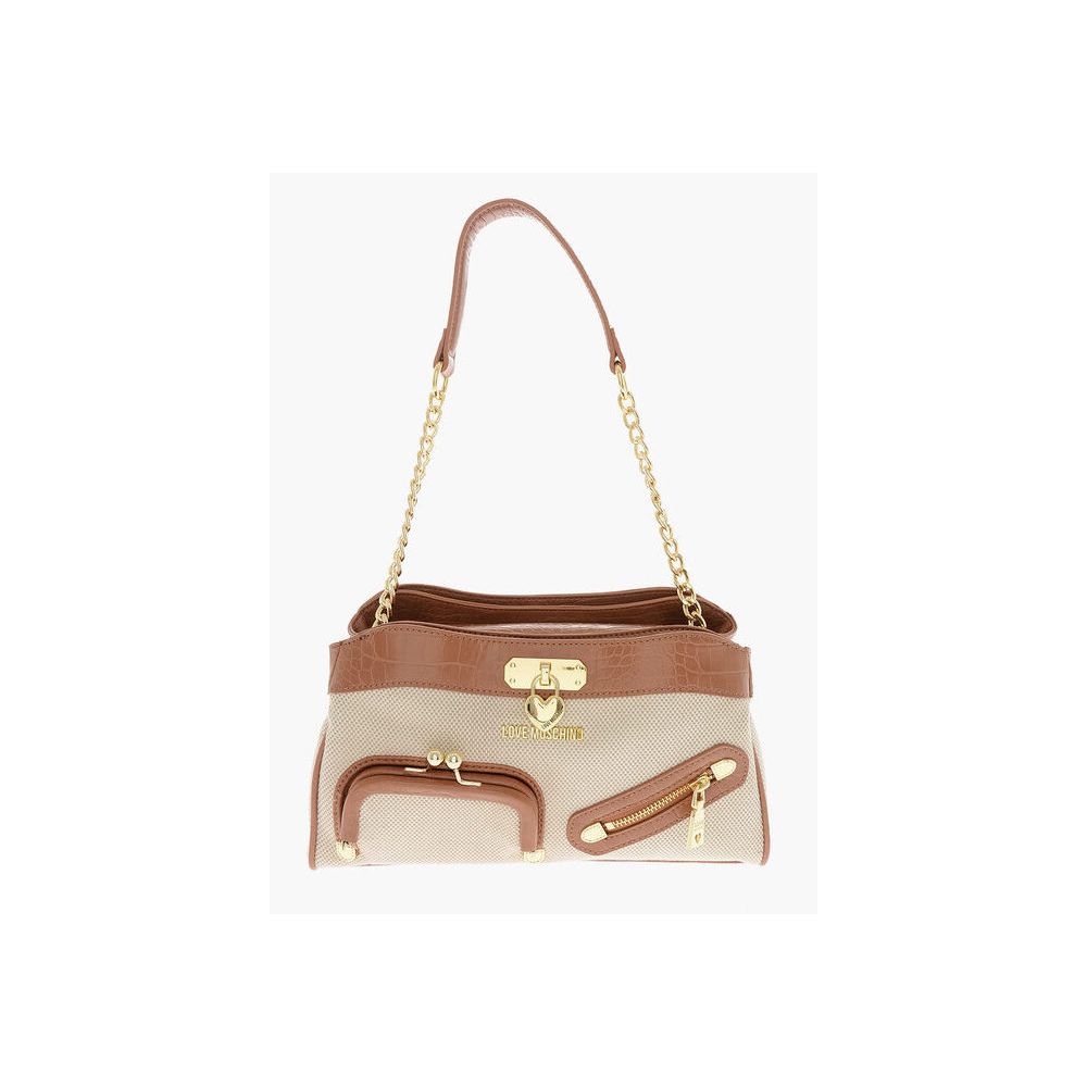 

Шикарная сумка через плечо из холста и искусственной кожи LOVE MOSCHINO, коричневый