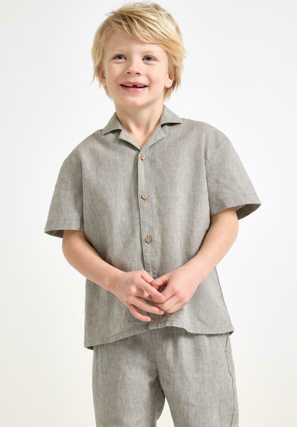 

Рубашка SHORT-SLEEVED Lindex, темно-зеленый