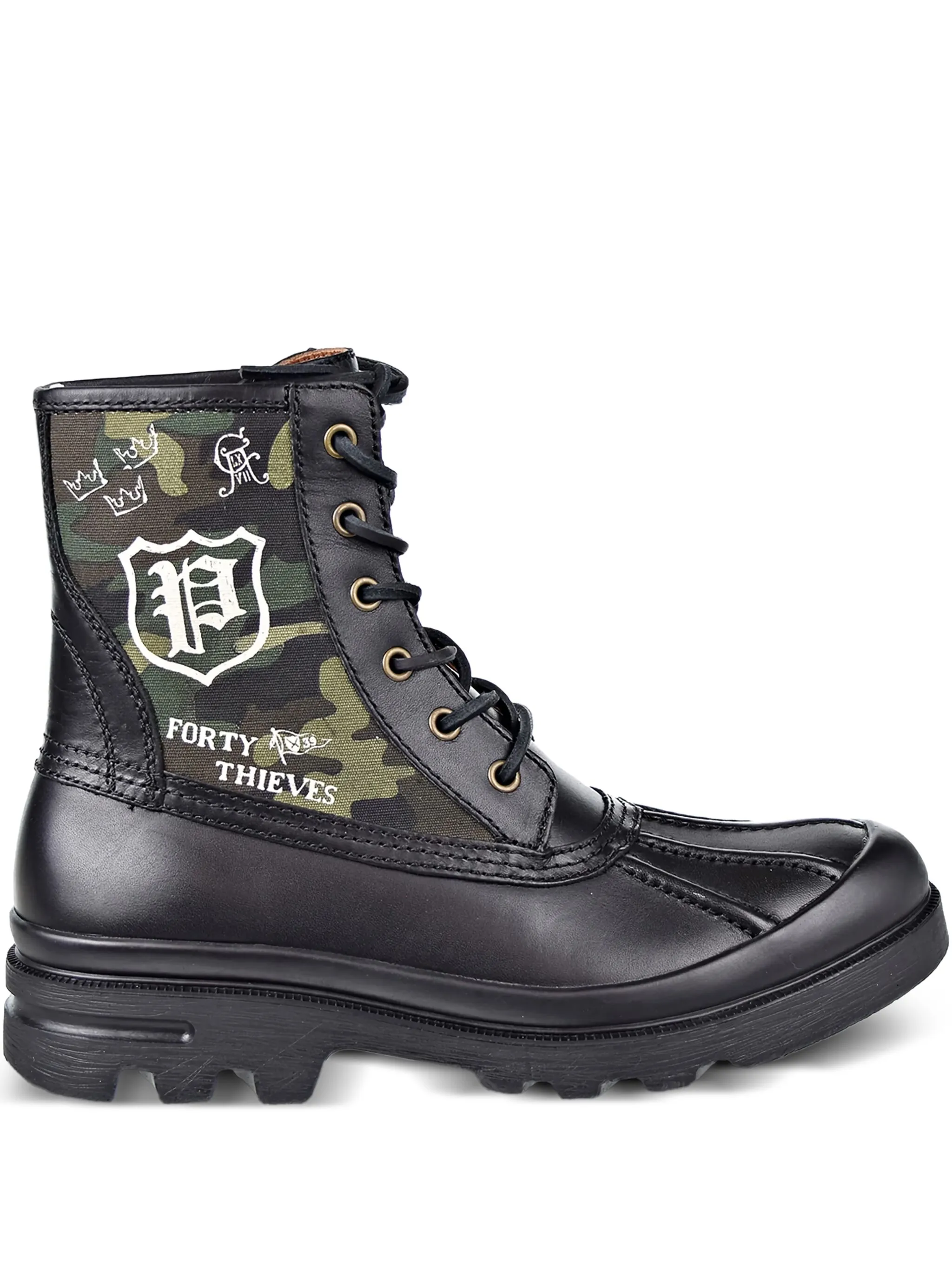 

Ботинки на шнуровке с камуфляжными вставками Polo Ralph Lauren, черный