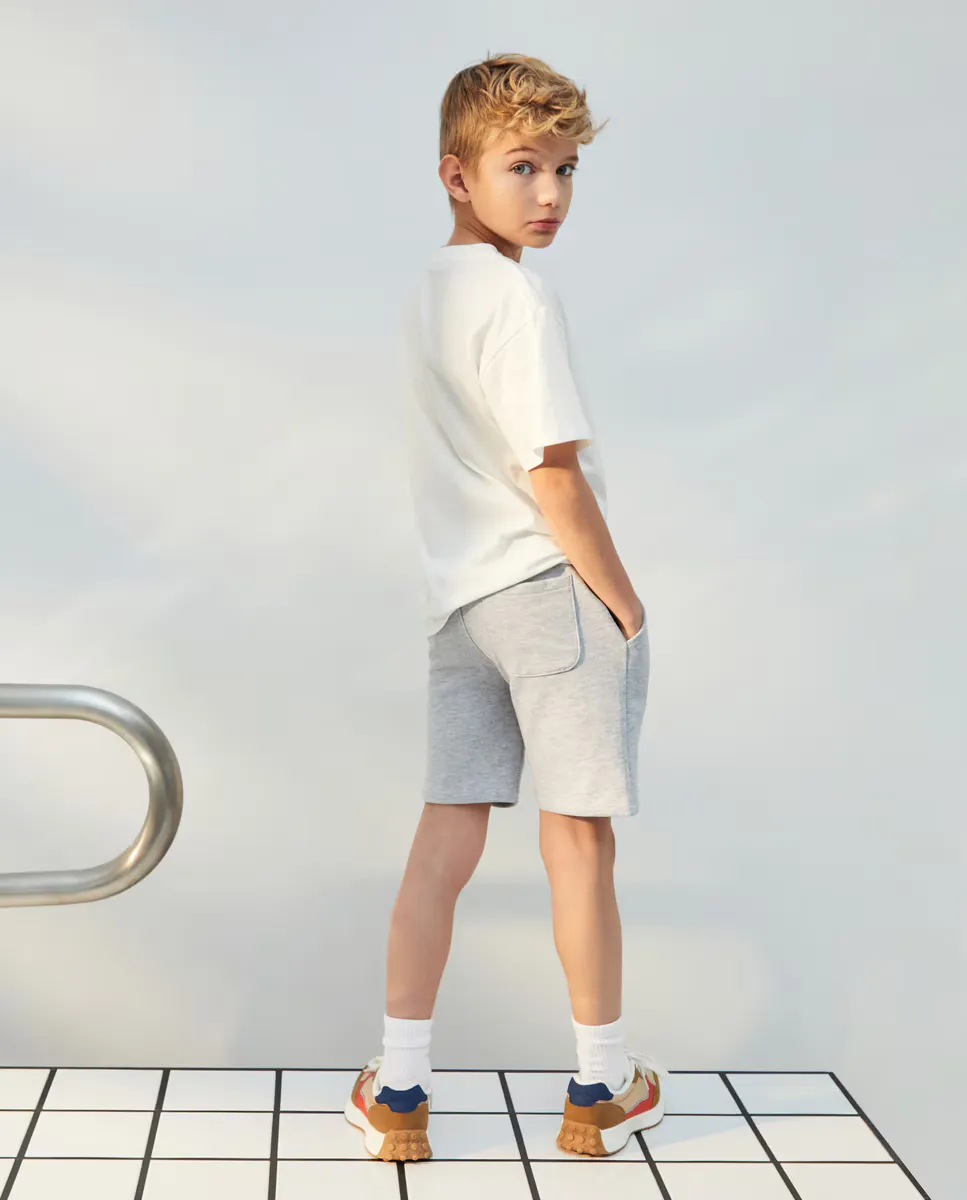 Флисовые шорты-бермуды для мальчиков Kids El Corte Inglés, светло-серый — фото 3