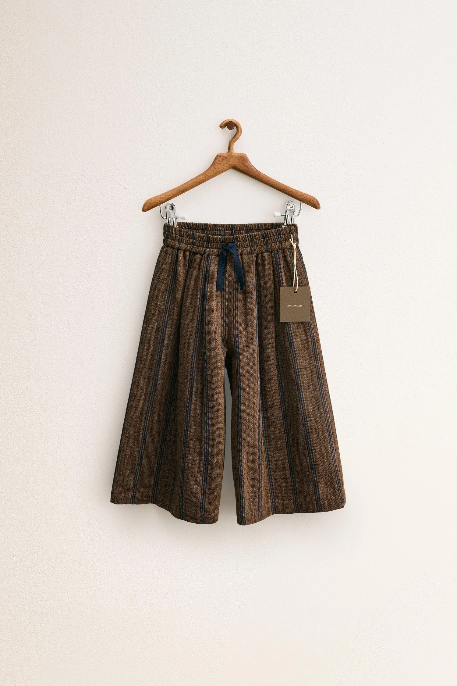 Брюки Zara timeless в полоску, коричневый