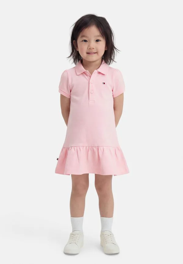 Платье-Рубашка поло с коротким рукавом из ткани пике. Tommy Hilfiger, Precious Pink