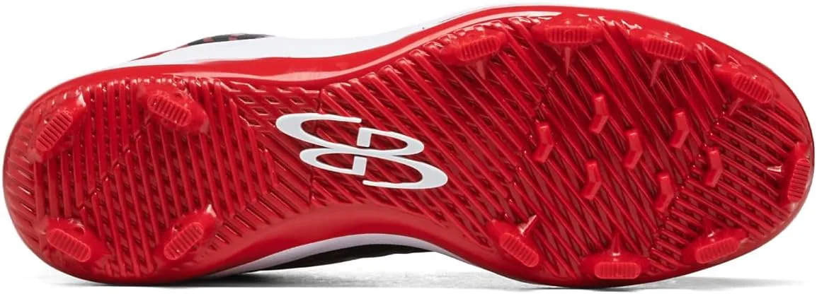 Бутсы Boombah Men's Dart Pursuit с формованными шипами - несколько цветов - разные размеры, черный/красный/белый — фото 3
