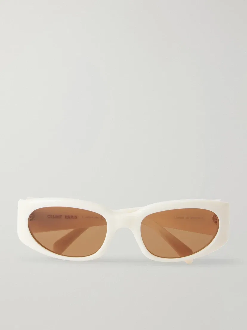 Круглые ацетатные солнцезащитные очки Journey CELINE EYEWEAR, белый