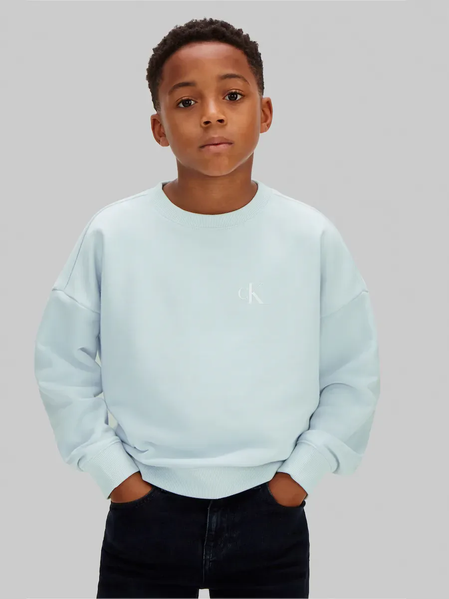 Детский свитшот оверсайз Calvin Klein, синий
