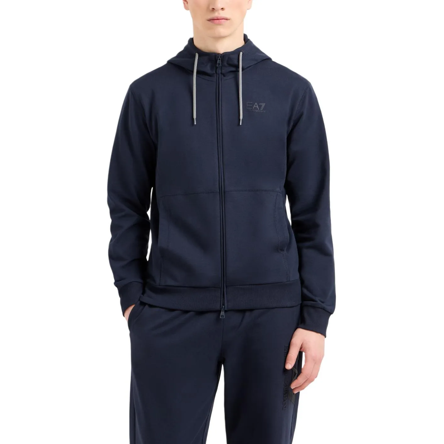 Логотип-деталь худи на молнии EMPORIO ARMANI, marine синий — фото 3