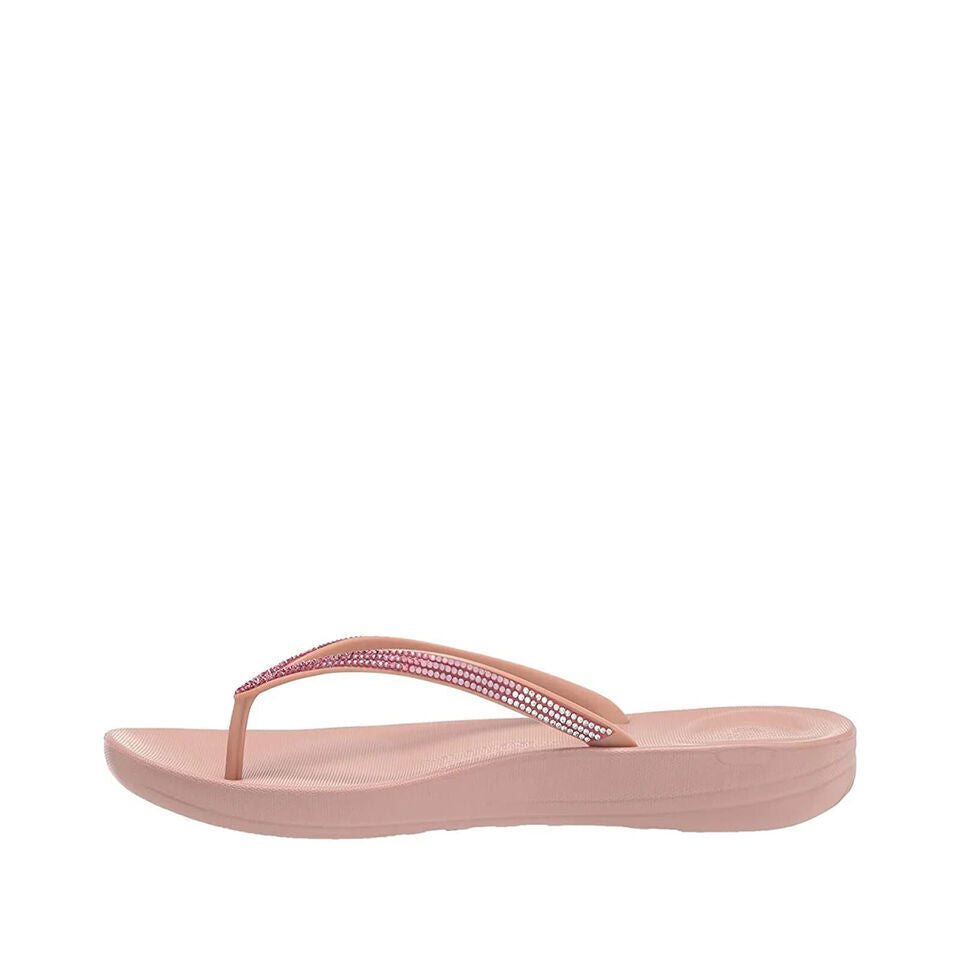 FitFlop Iqushion DG5-137 Flip Flop Sandals Women's Beige Ombre Sparkle Slippers — фото 2
