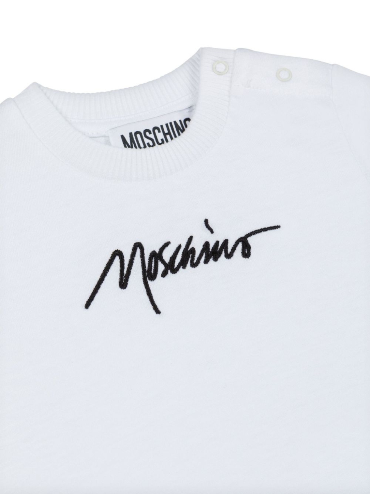 Moschino Kids футболка с вышитым логотипом, белый — фото 3