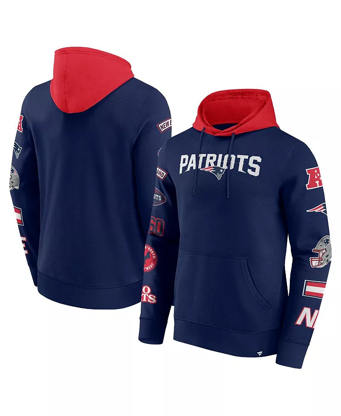 

Мужская сине-красная толстовка с капюшоном New England Patriots Patched Out Fanatics