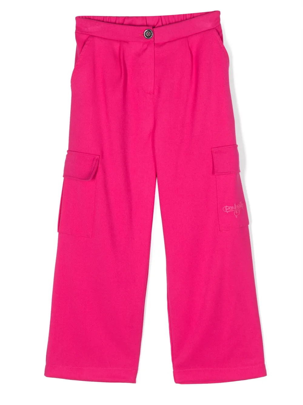 

Брюки карго с вышитым логотипом Pinko Kids, розовый