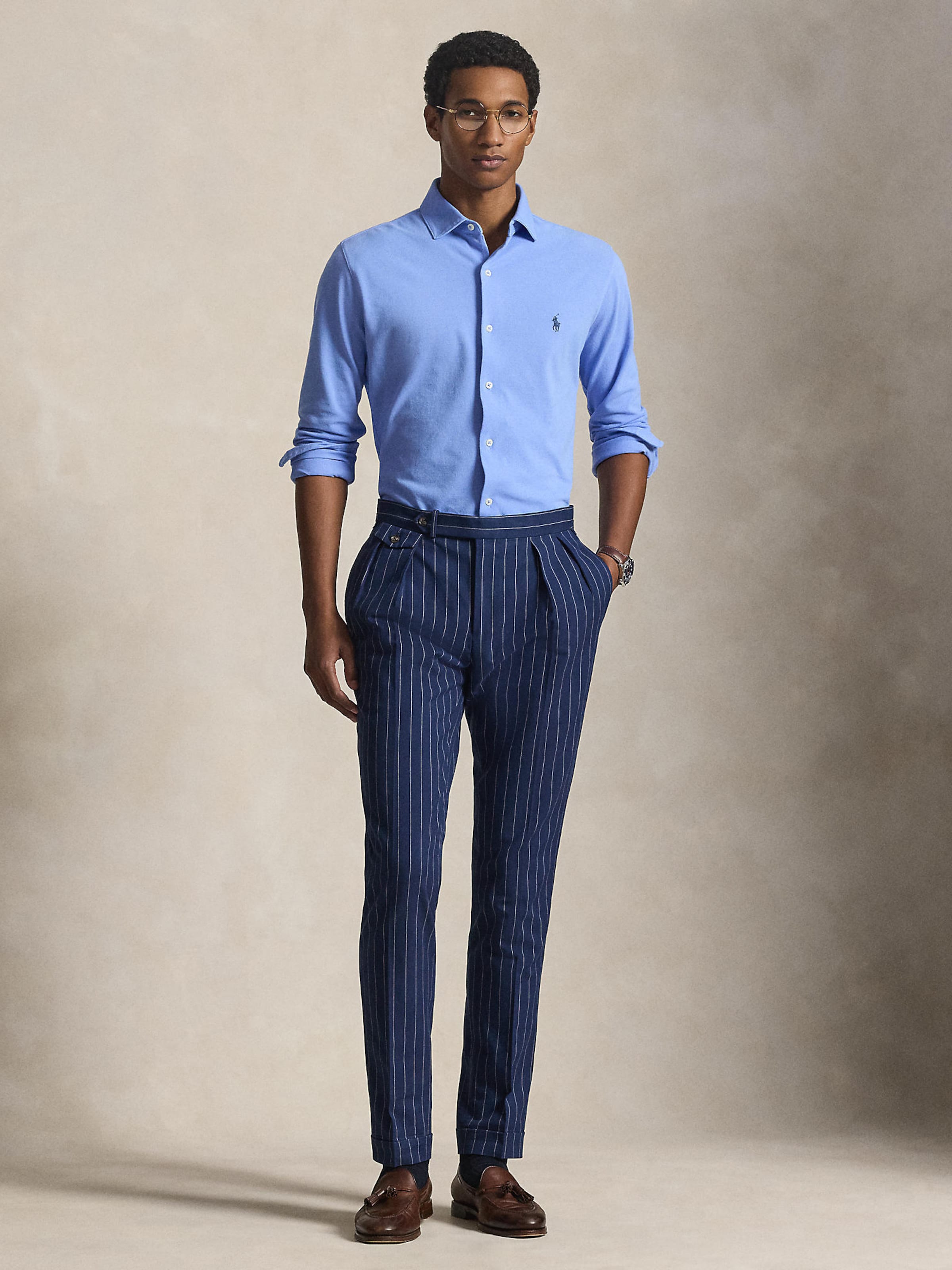 Polo Ralph Lauren Рубашка на пуговицах Slim fit в цвете Opal — фото 4